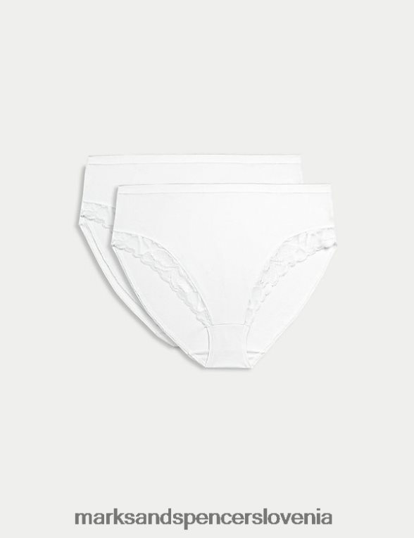 2pk čvrste spodnje hlače z visokimi nogavicami bela Marks & Spencer oblačila uniseks 6T8F6X4000