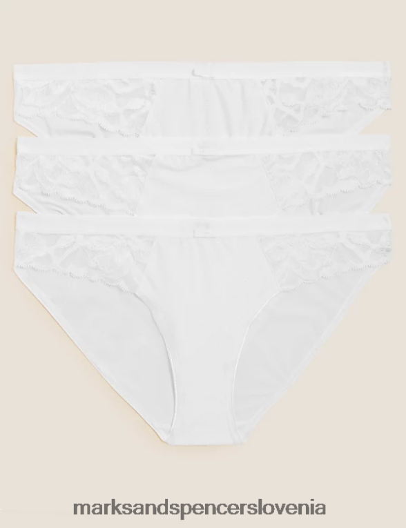 3pk bikini hlačke Wild blooms bela Marks & Spencer oblačila uniseks 6T8F6X4633