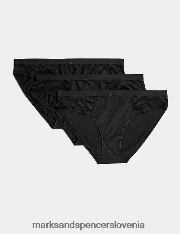 3pk bikini hlačke Wild blooms Črna Marks & Spencer oblačila uniseks 6T8F6X4954