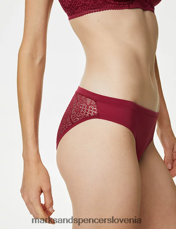 3pk bikini hlačke iz mehke čipke temna malina Marks & Spencer oblačila uniseks 6T8F6X4161