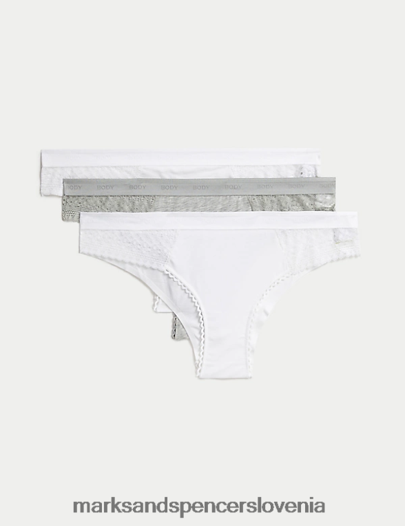 3pk bombažne brazilske hlačke bela mešanica Marks & Spencer oblačila uniseks 6T8F6X4280