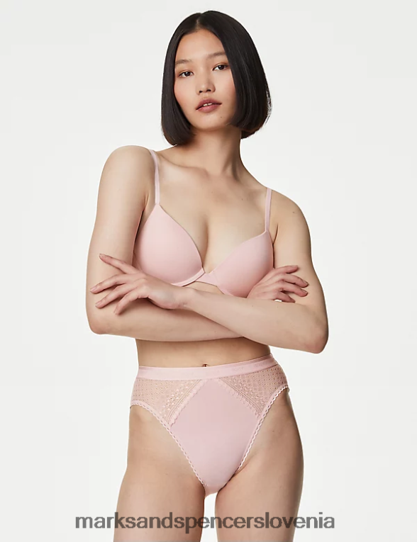 3pk bombažne spodnje hlače z visokim pasom nežno roza Marks & Spencer oblačila uniseks 6T8F6X4420