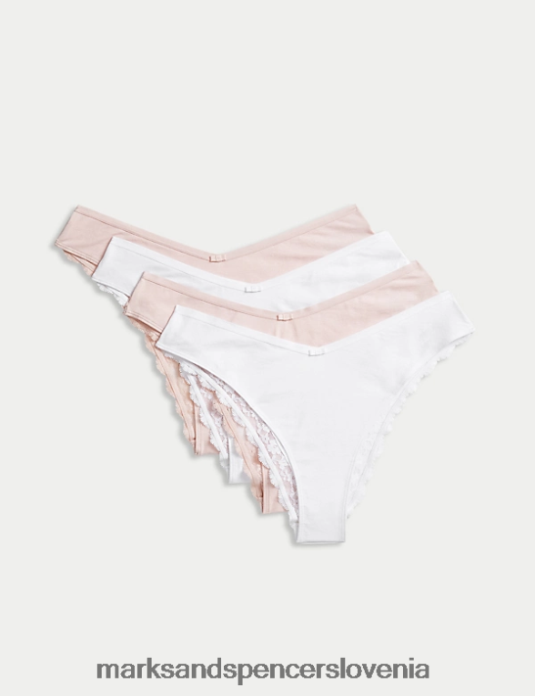 4pk bogate bombažne hlačke miami brazilian svetlo roza mešanica Marks & Spencer oblačila uniseks 6T8F6X3935