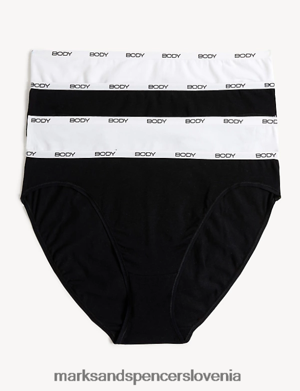 4pk supima bogate bombažne hlačke z visokimi nogavicami črna mešanica Marks & Spencer oblačila uniseks 6T8F6X4560