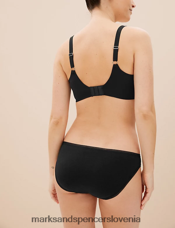 5pk bombažne bikini hlačke iz likre Črna Marks & Spencer oblačila uniseks 6T8F6X4174