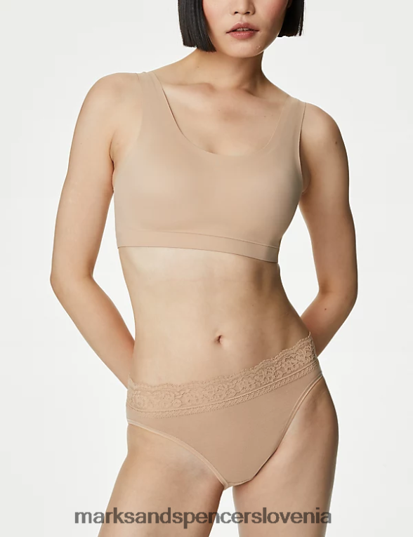 5pk bombažne hlačke iz likre in čipke rožnati kremen Marks & Spencer oblačila uniseks 6T8F6X4086