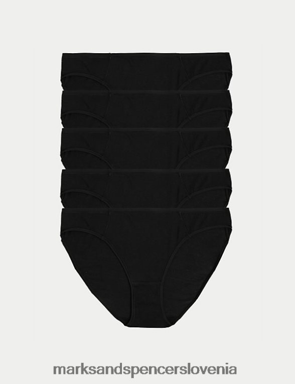 5pk no vpl bombažne modalne bikini hlačke Črna Marks & Spencer oblačila uniseks 6T8F6X3913