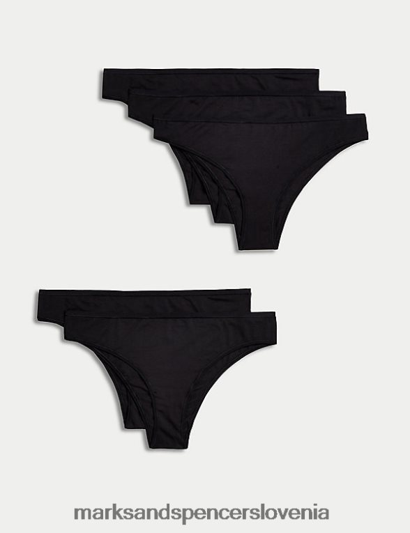5pk no vpl bombažne modalne brazilske hlačke Črna Marks & Spencer oblačila uniseks 6T8F6X4131