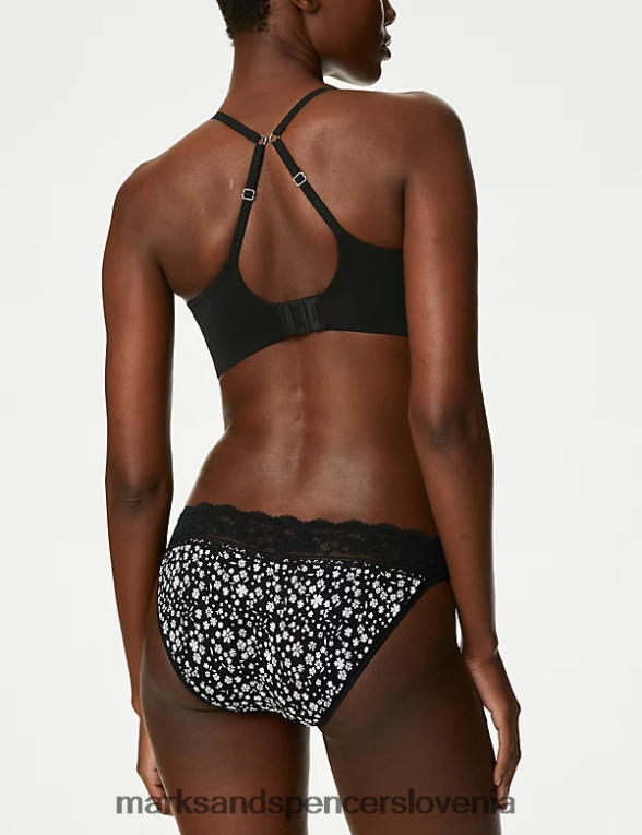 Bikini hlačke s potiskom iz mešanice bombaža 5 kosov črna mešanica Marks & Spencer oblačila uniseks 6T8F6X3776
