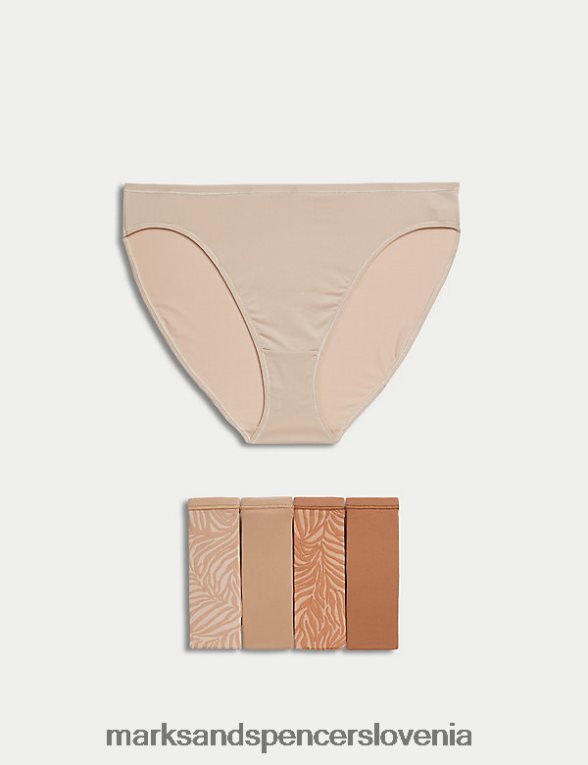 Visoke spodnje hlače iz mikrovlaken 5pk brez vpl rožnati kremen Marks & Spencer oblačila uniseks 6T8F6X3938