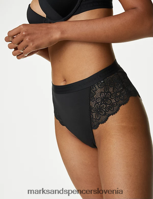 brazilske spodnje hlače cleo z visokim pasom Črna Marks & Spencer oblačila uniseks 6T8F6X4503