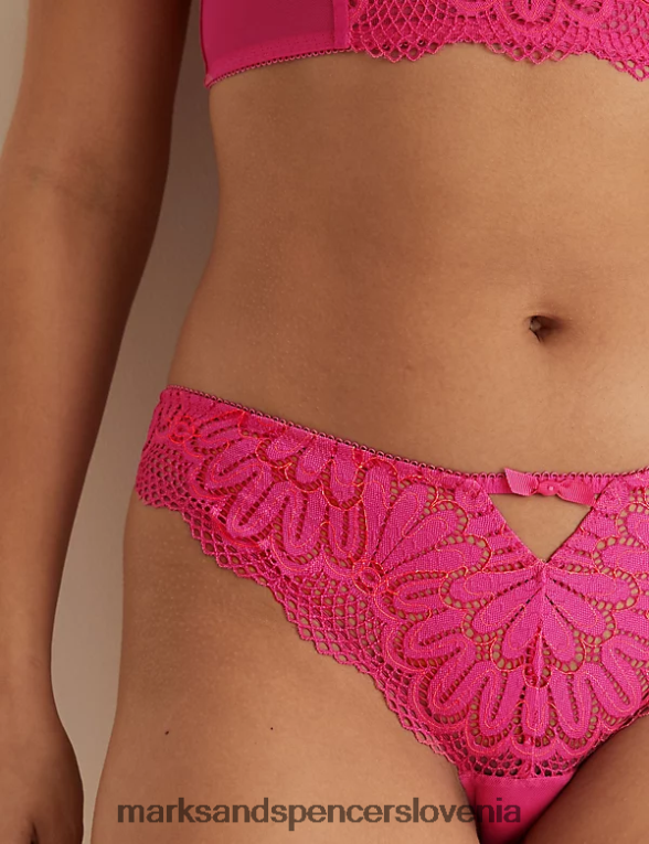 brazilske spodnje hlače iz nove čipke roza roza Marks & Spencer oblačila uniseks 6T8F6X4577