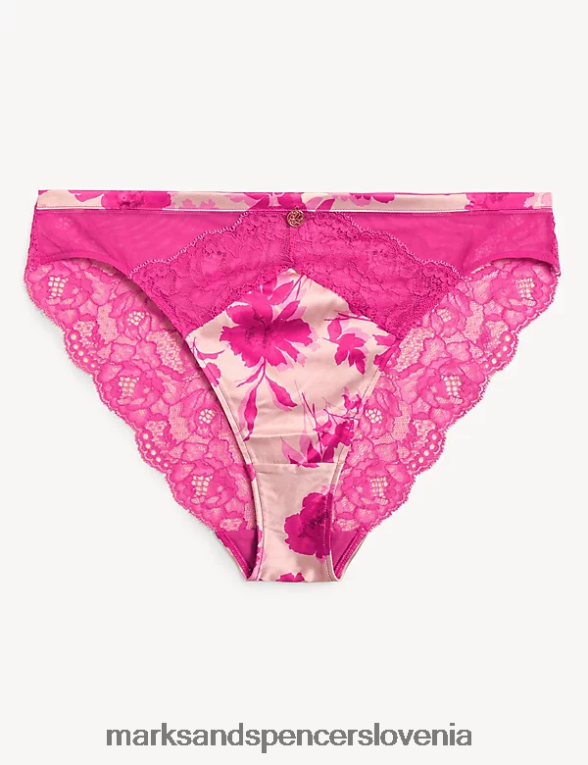 laylani svilene in čipkaste hlačke z visokimi nogavicami roza mešanica Marks & Spencer oblačila uniseks 6T8F6X4554