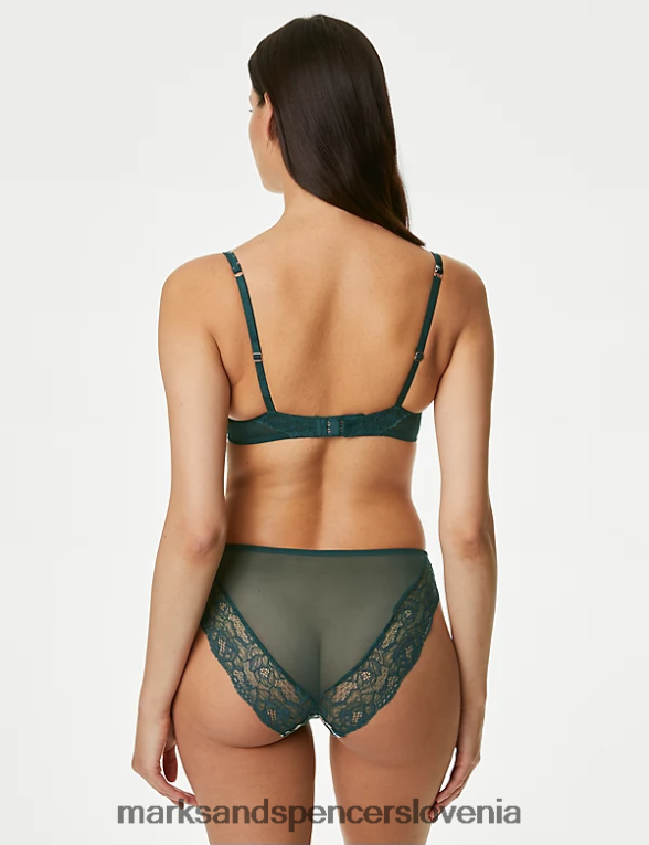 visoke hlačke iz svile in čipke Cassia zelena mešanica Marks & Spencer oblačila uniseks 6T8F6X3819