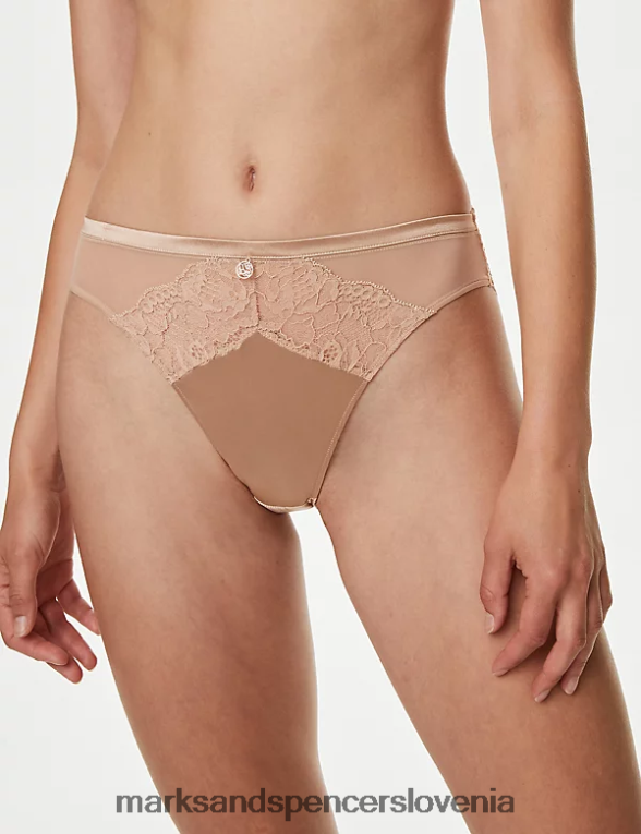 visoke hlačke iz svile in čipke rožnati kremen Marks & Spencer oblačila uniseks 6T8F6X4479