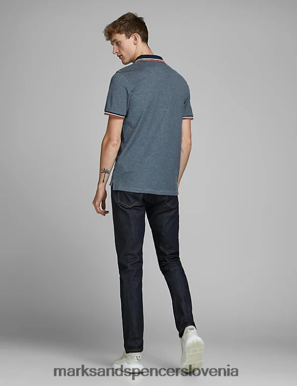 ozka polo majica s konico iz čistega bombaža denim Marks & Spencer oblačila uniseks 6T8F6X4889