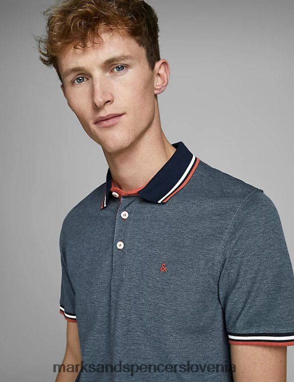 ozka polo majica s konico iz čistega bombaža denim Marks & Spencer oblačila uniseks 6T8F6X4889