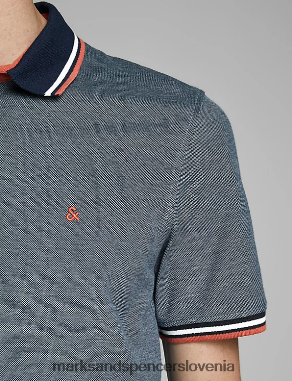 ozka polo majica s konico iz čistega bombaža denim Marks & Spencer oblačila uniseks 6T8F6X4889