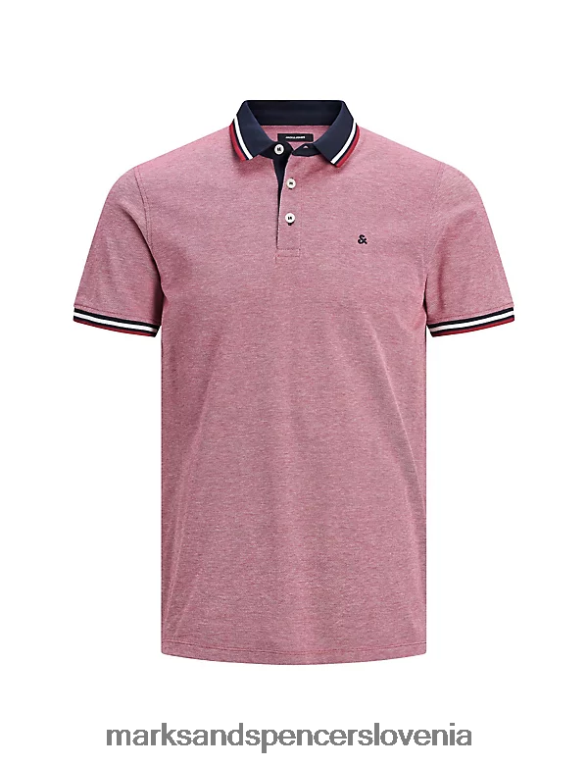 ozka polo majica s konico iz čistega bombaža rdeča Marks & Spencer oblačila uniseks 6T8F6X5231