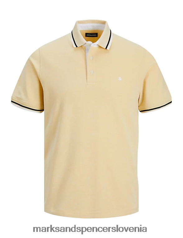 ozka polo majica s konico iz čistega bombaža rumena Marks & Spencer oblačila uniseks 6T8F6X5233