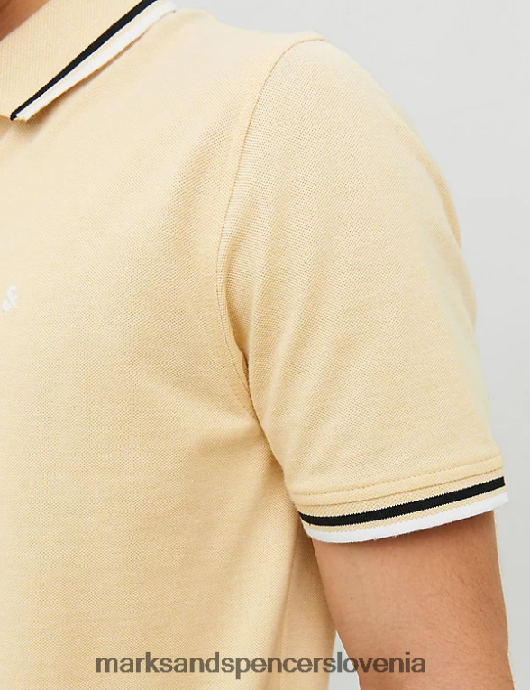ozka polo majica s konico iz čistega bombaža rumena Marks & Spencer oblačila uniseks 6T8F6X5233