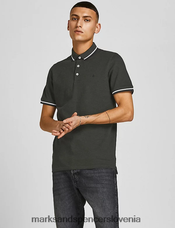polo majica iz čistega bombaža temno zelena Marks & Spencer oblačila uniseks 6T8F6X5662