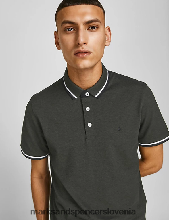 polo majica iz čistega bombaža temno zelena Marks & Spencer oblačila uniseks 6T8F6X5662