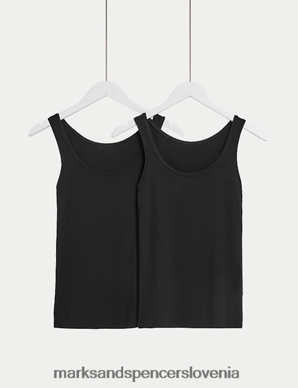 2pk flexifit modalni bogati brezrokavniki Črna Marks & Spencer spodnje perilo uniseks 6T8F6X3826