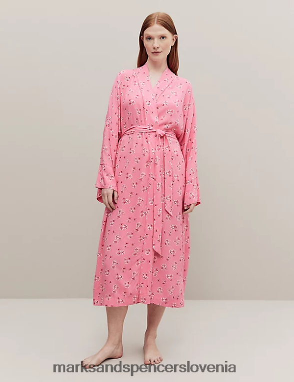 dolg kimono ogrinjalo s cvetličnim potiskom roza mešanica Marks & Spencer spodnje perilo uniseks 6T8F6X3562
