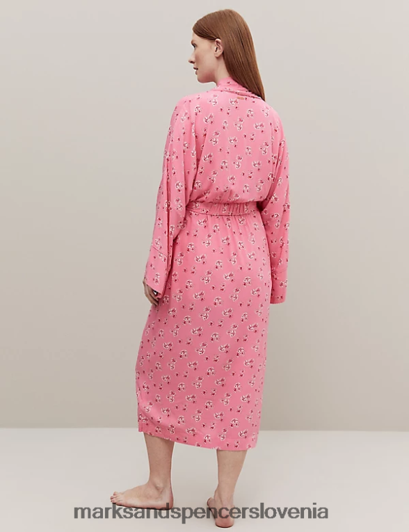 dolg kimono ogrinjalo s cvetličnim potiskom roza mešanica Marks & Spencer spodnje perilo uniseks 6T8F6X3562