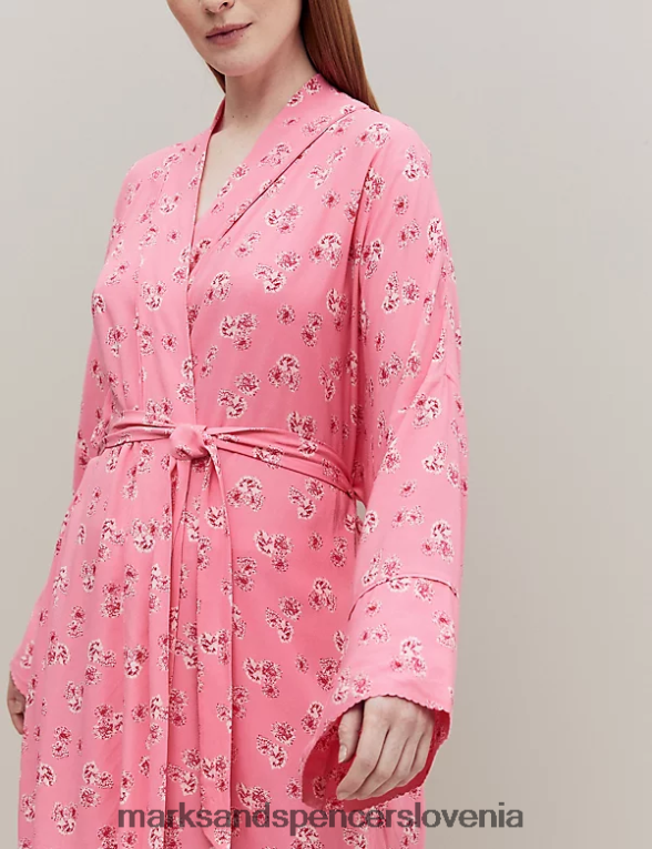 dolg kimono ogrinjalo s cvetličnim potiskom roza mešanica Marks & Spencer spodnje perilo uniseks 6T8F6X3562
