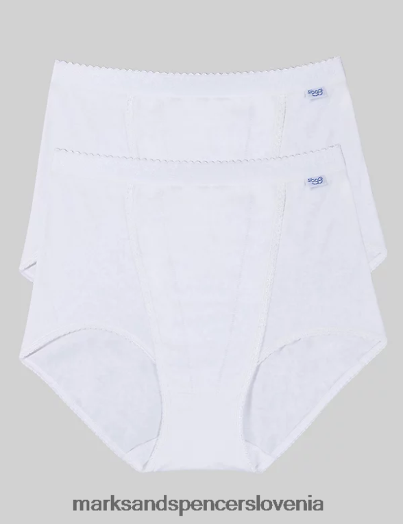 2pk dolge maksi spodnje hlače z visokim pasom bela Marks & Spencer spodnje perilo uniseks 6T8F6X4264