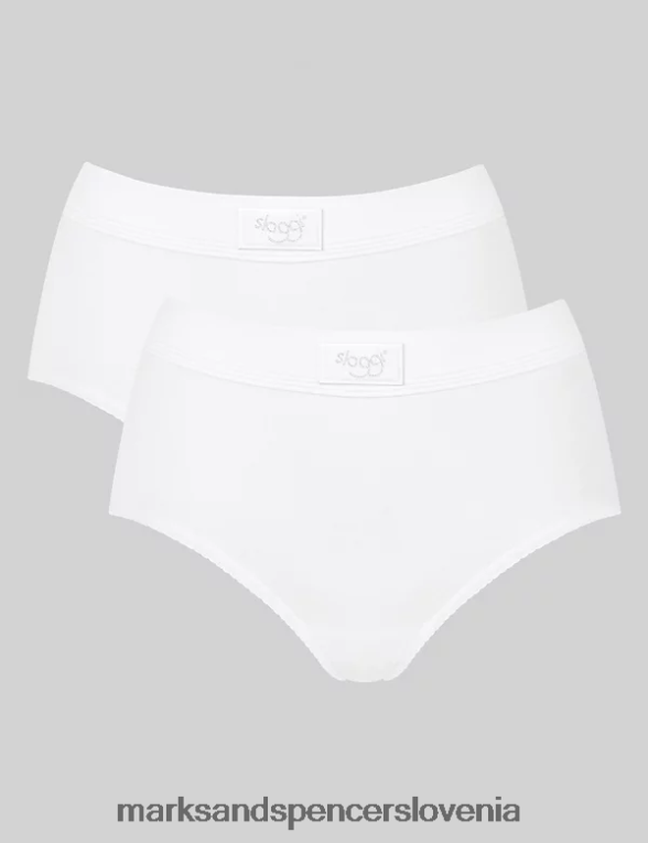 2pk dvojne udobne bombažne polne hlačke bela Marks & Spencer spodnje perilo uniseks 6T8F6X4607