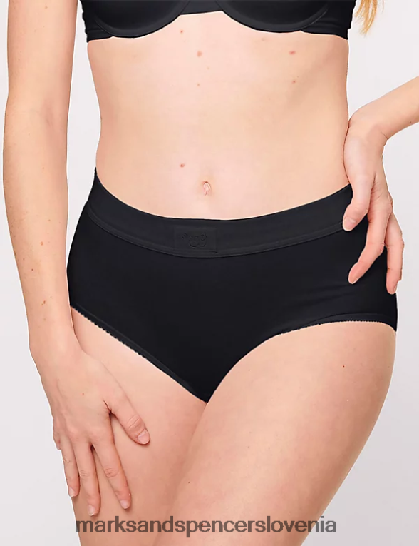 2pk dvojne udobne bombažne polne hlačke Črna Marks & Spencer spodnje perilo uniseks 6T8F6X4194