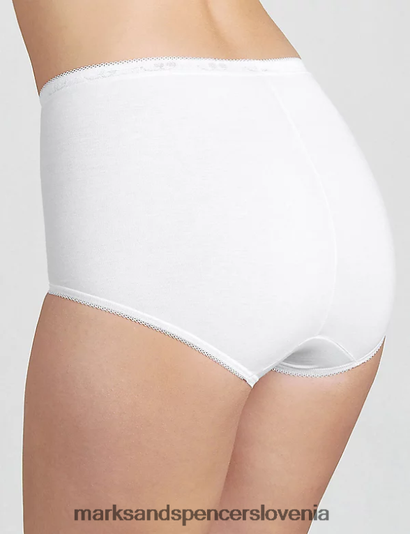 3pk polne hlačke z visokim pasom bela Marks & Spencer spodnje perilo uniseks 6T8F6X4703
