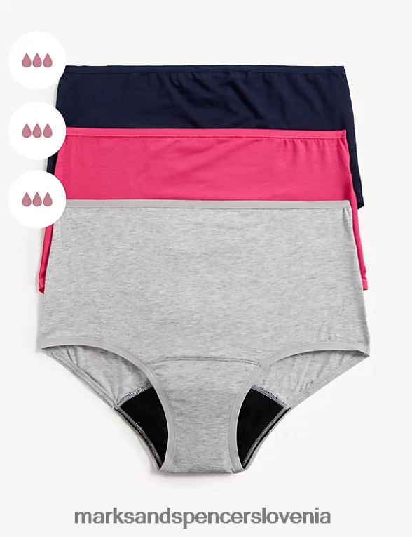 3pk težke polne hlačke z vpojnostjo roza mešanica Marks & Spencer spodnje perilo uniseks 6T8F6X3888