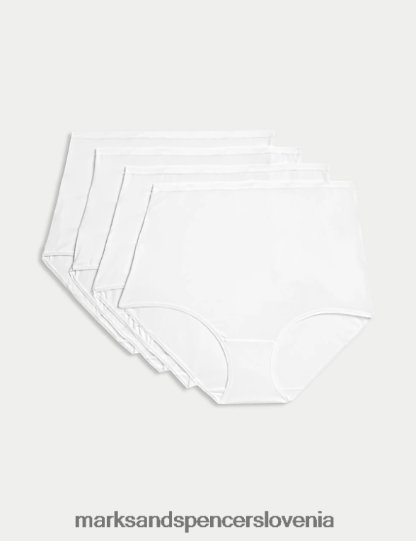 4pk polne spodnje hlače iz mikrovlaken bela Marks & Spencer spodnje perilo uniseks 6T8F6X3963