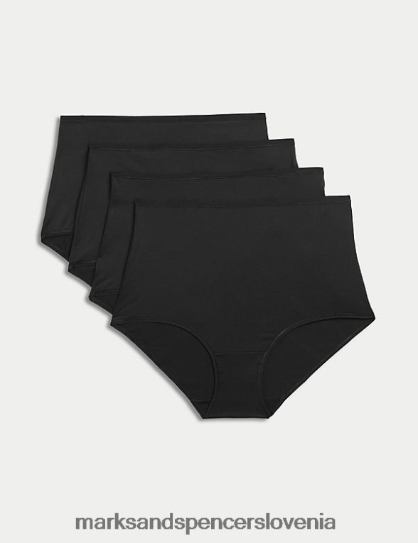 4pk polne spodnje hlače iz mikrovlaken Črna Marks & Spencer spodnje perilo uniseks 6T8F6X3702