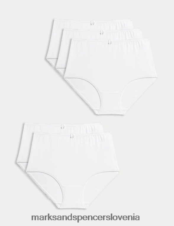 5pk bombažne hlačke iz likre bela Marks & Spencer spodnje perilo uniseks 6T8F6X3729