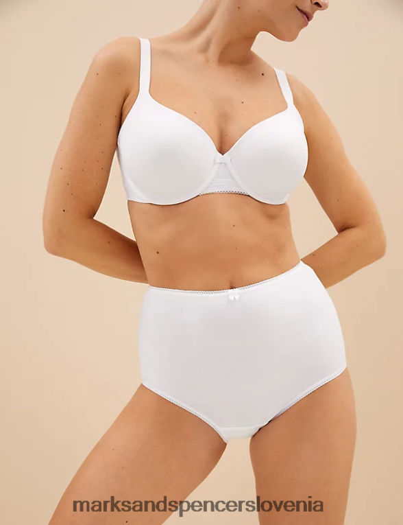 5pk bombažne hlačke iz likre bela Marks & Spencer spodnje perilo uniseks 6T8F6X3729