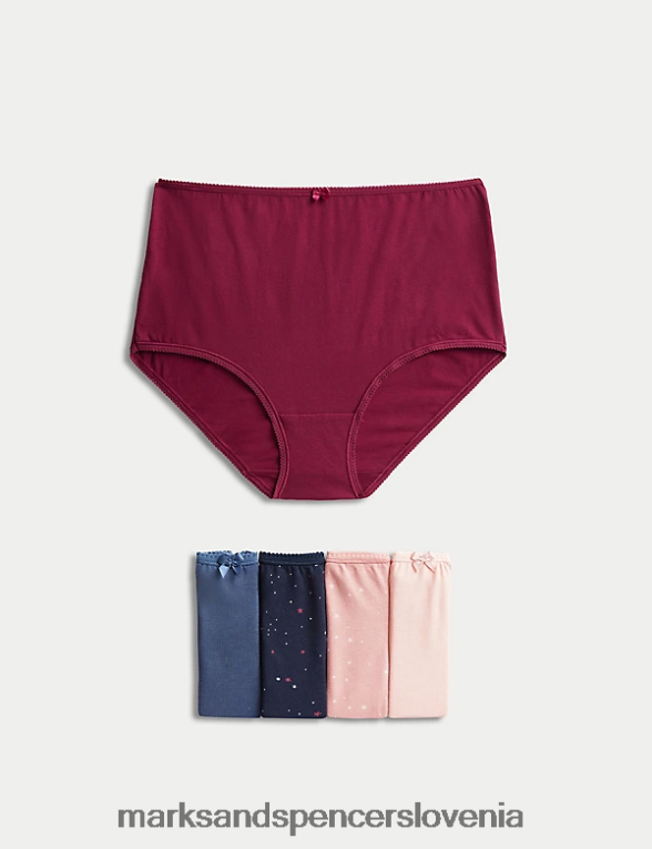 5pk bombažne polne hlačke iz likre temno rdeča mešanica Marks & Spencer spodnje perilo uniseks 6T8F6X3751