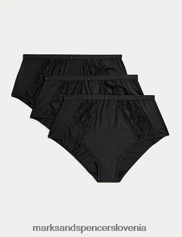 Polne spodnje hlače Wildblooms 3pk Črna Marks & Spencer spodnje perilo uniseks 6T8F6X3987