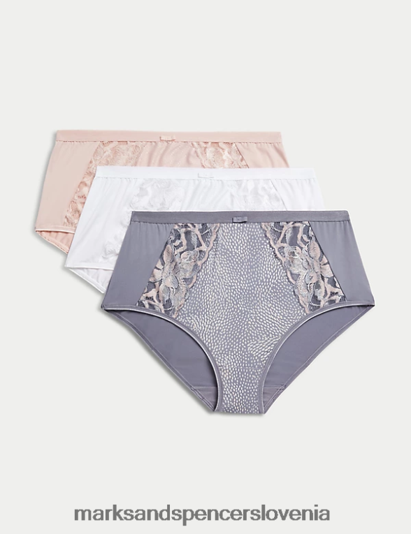 Polne spodnje hlače Wildblooms 3pk srednje siva Marks & Spencer spodnje perilo uniseks 6T8F6X3990