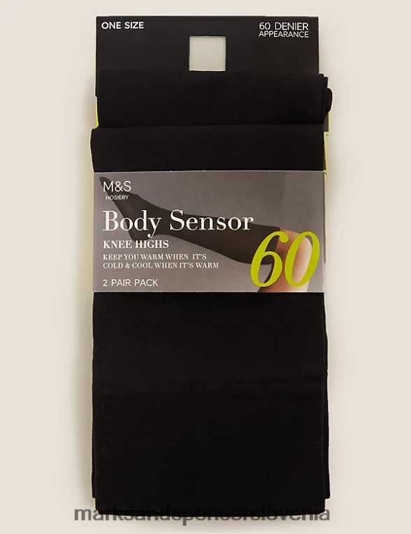 2pk 60 denier neprozorne dokolenke s senzorjem za telo Črna Marks & Spencer spodnje perilo uniseks 6T8F6X4598