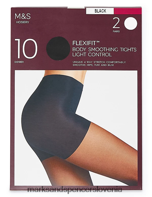 2pk flexifit 10 denier prosojne hlačne nogavice za nadzor svetlobe Črna Marks & Spencer spodnje perilo uniseks 6T8F6X4036