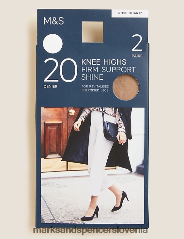 2pk čvrste podporne sijajne dokolenke rožnati kremen Marks & Spencer spodnje perilo uniseks 6T8F6X4552