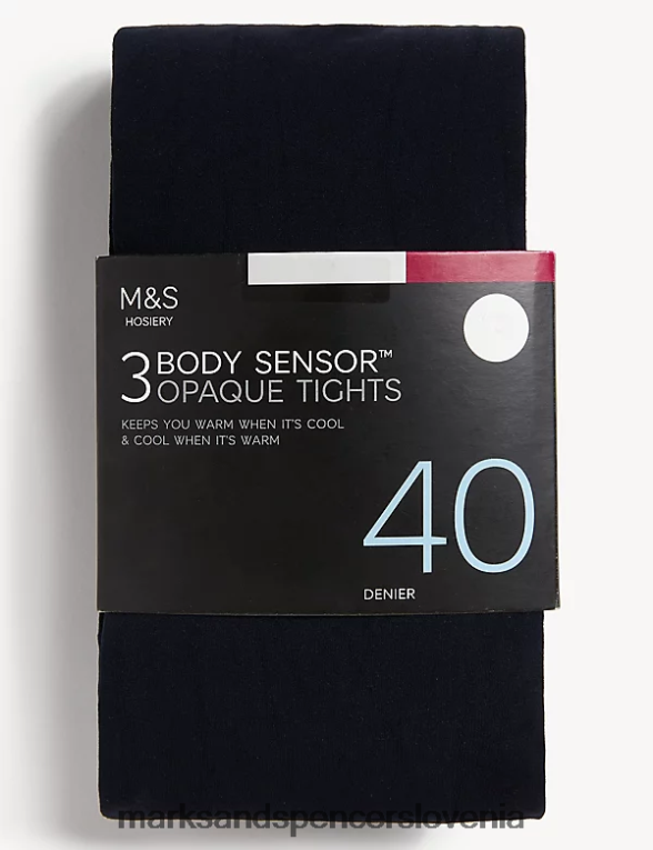 3pk 40 denier hlačne nogavice s senzorjem telesa mornarica Marks & Spencer spodnje perilo uniseks 6T8F6X4849