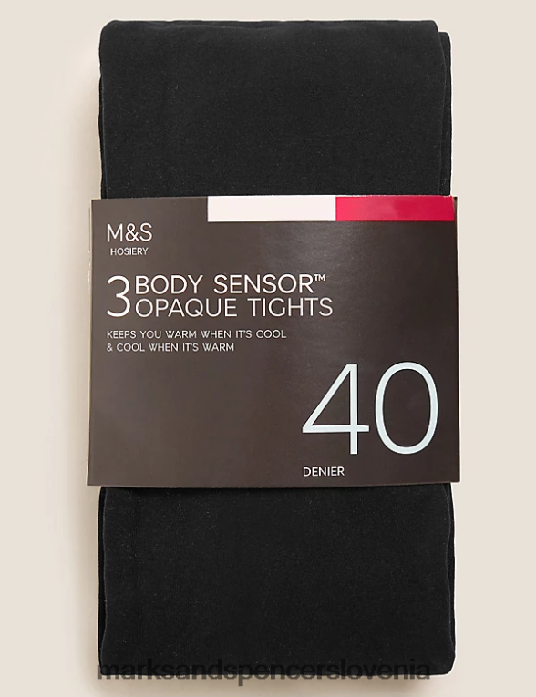 3pk 40 denier hlačne nogavice s senzorjem telesa Črna Marks & Spencer spodnje perilo uniseks 6T8F6X4509