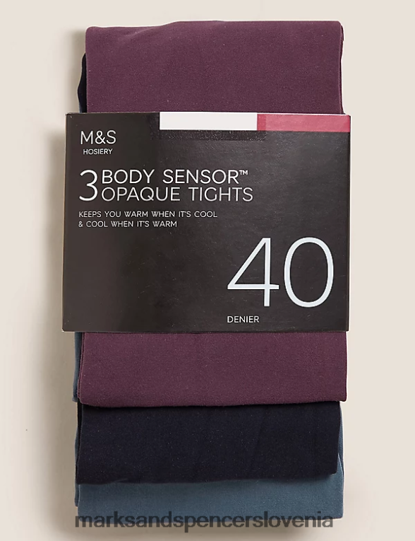 3pk 40 denier hlačne nogavice s senzorjem telesa temno morsko Marks & Spencer spodnje perilo uniseks 6T8F6X4850