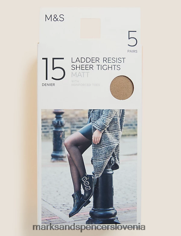 5pk 15 denier ladder resist mat hlačne nogavice rožnati kremen Marks & Spencer spodnje perilo uniseks 6T8F6X4762